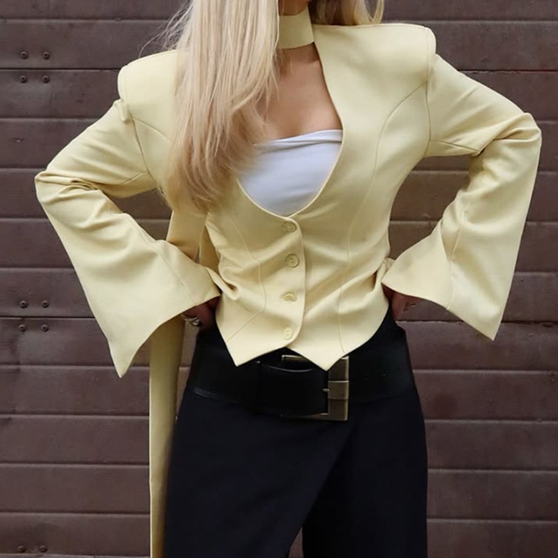 Street Fashion Look - Tuularose женский модный пиджак однотонный уличный