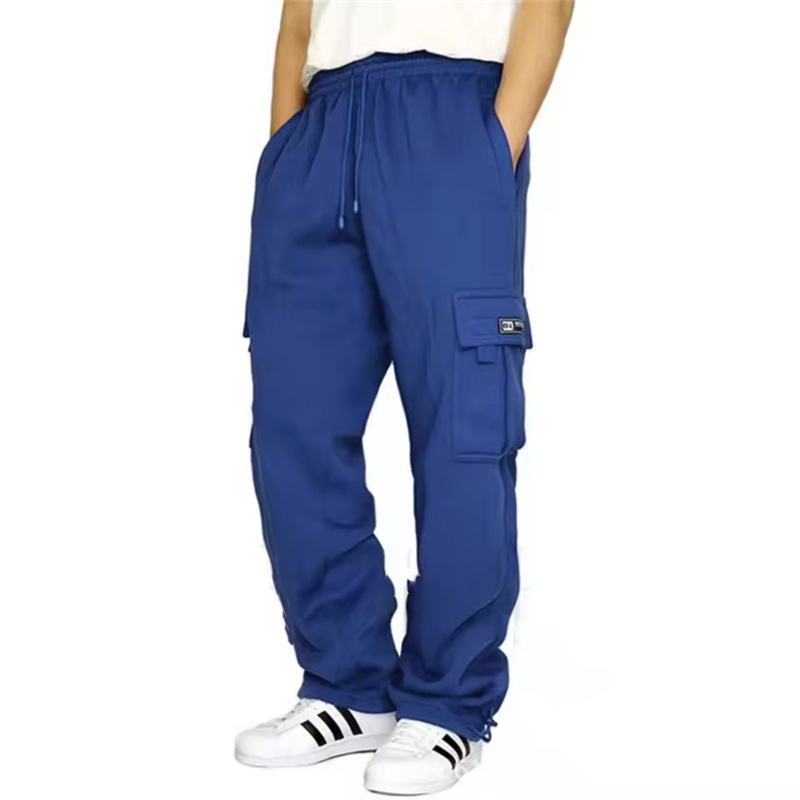Cargo Pant Wide - Мужские спортивные брюки на осень-зиму, однотонные,