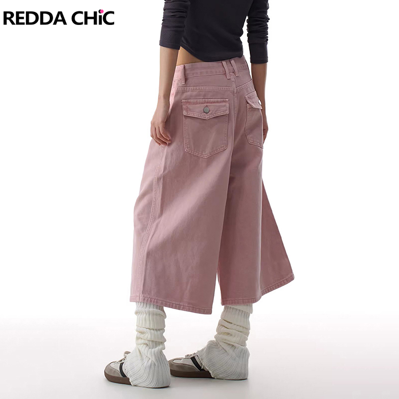 Cargo Pant Wide - Розовые джинсовые шорты REDDACHiC для женщин,