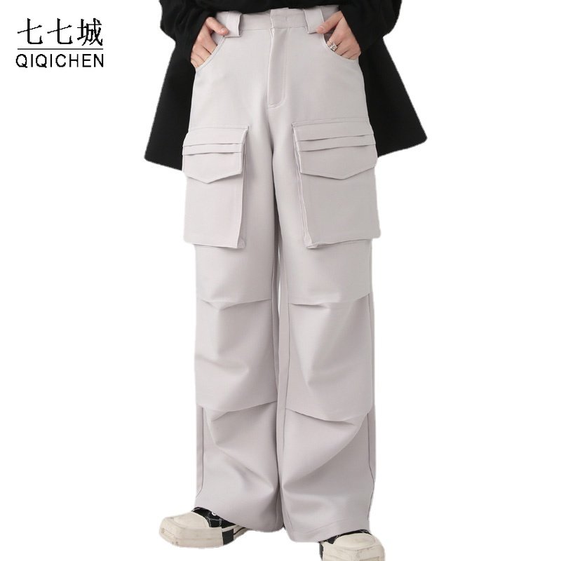 Cargo Pant Wide - Винтажные брюки-карго, мужские однотонные прямые повседневные