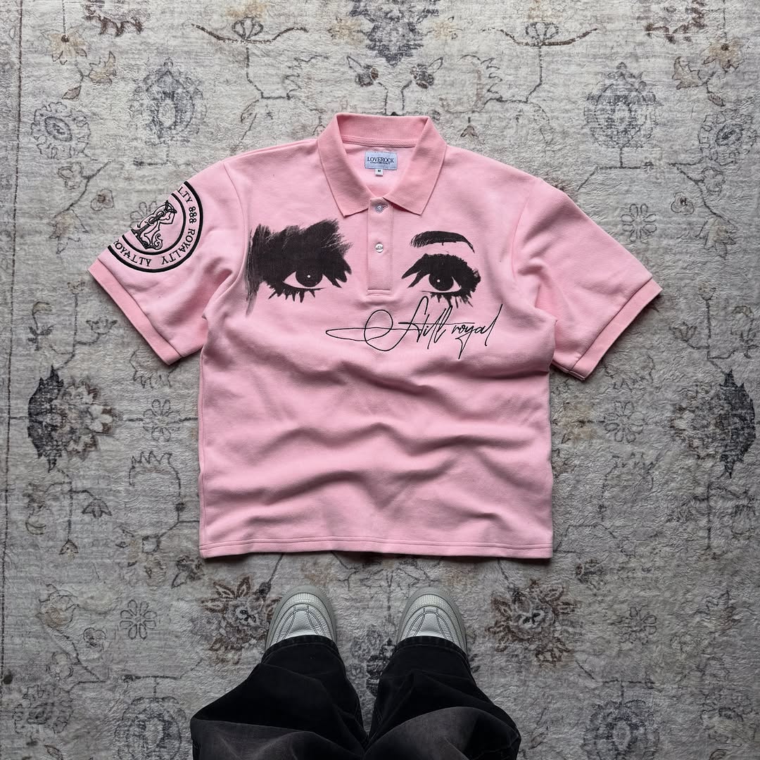 Street Fashion Logo Design - Американская рубашка-поло в ретро-стиле, с вышитым