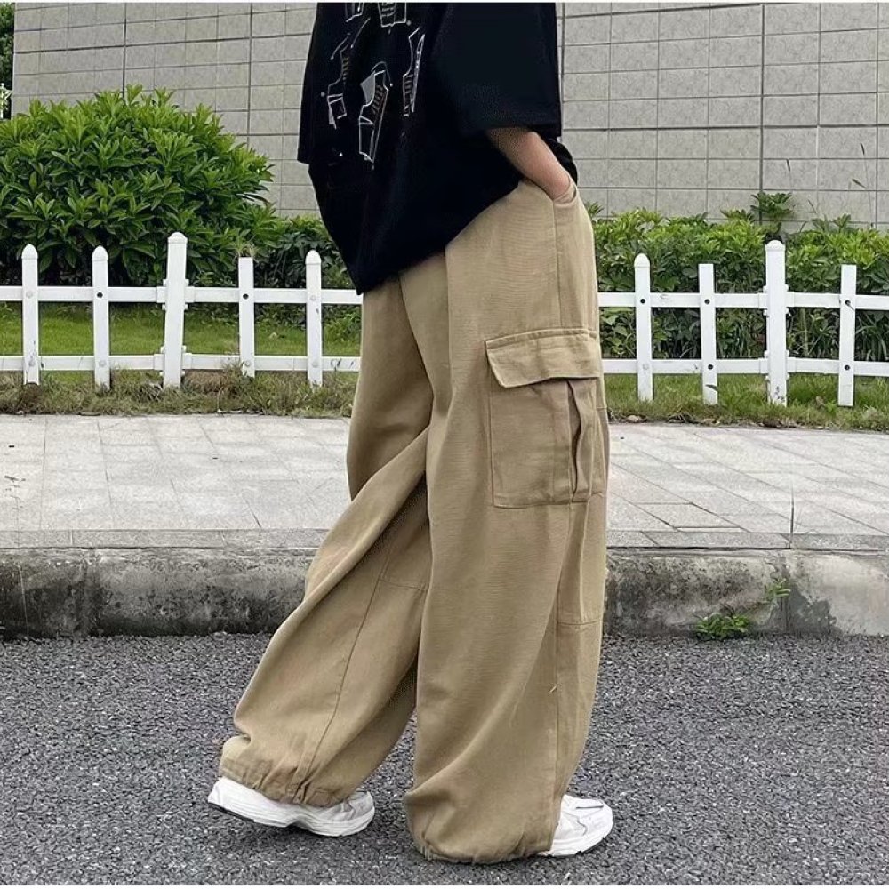 Cargo Pant Wide - Японские уличные брюки карго для мужчин,