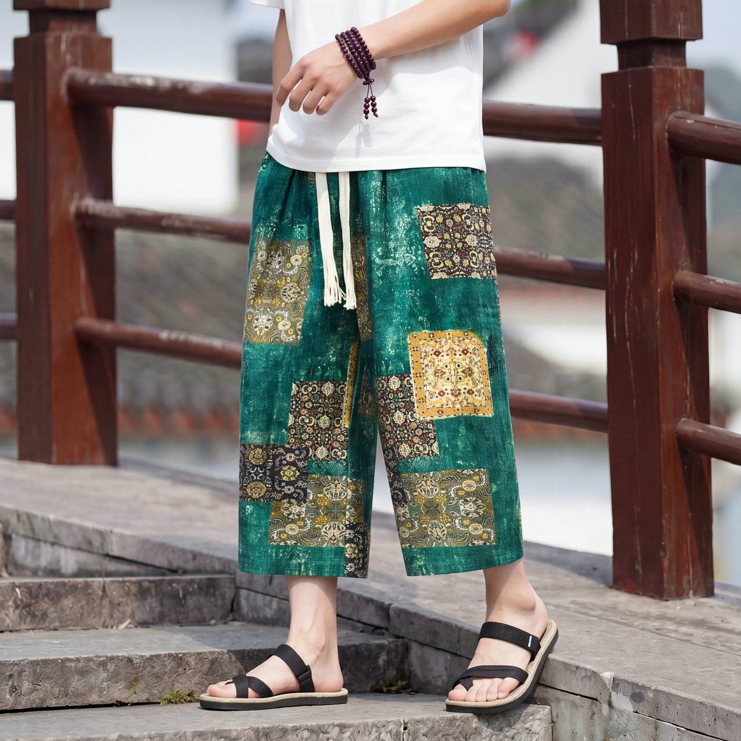 Cargo Pant Wide - Повседневные свободные мужские брюки-кюлоты с широкими