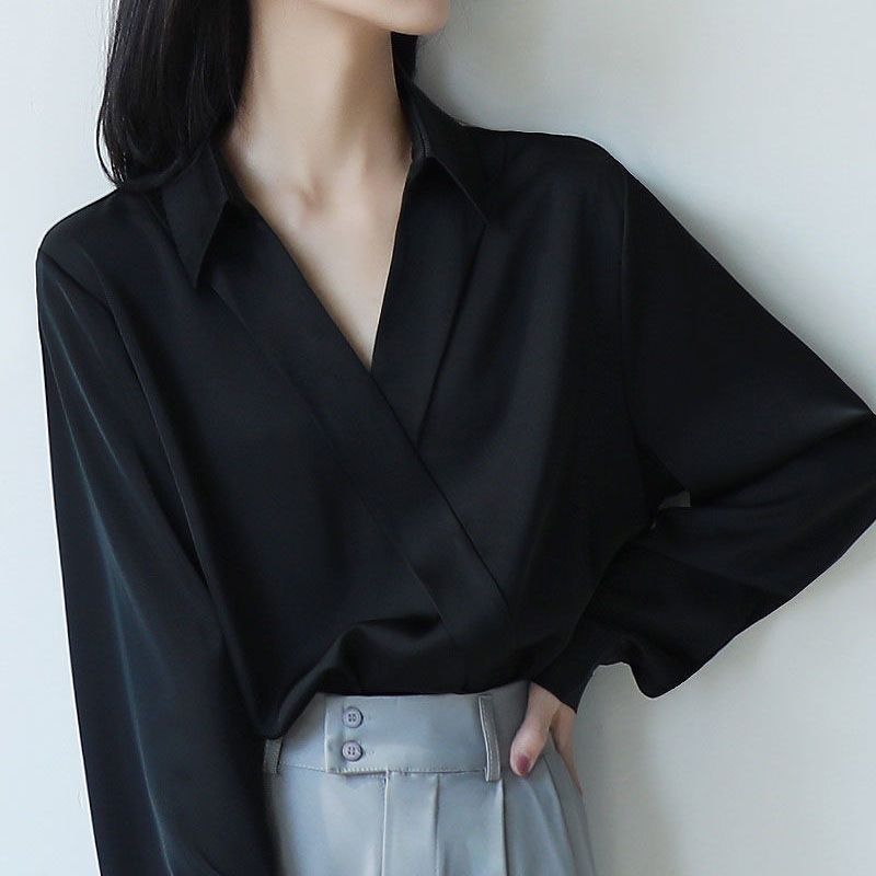 Женские черные шифоновые рубаш – обзор и цена Street Fashion Korea