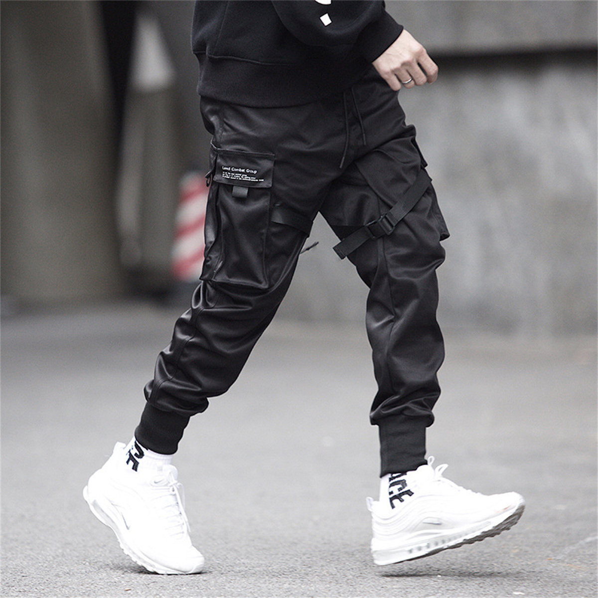 Черные брюки-карго в стиле хип – обзор и цена Street Fashion Korea