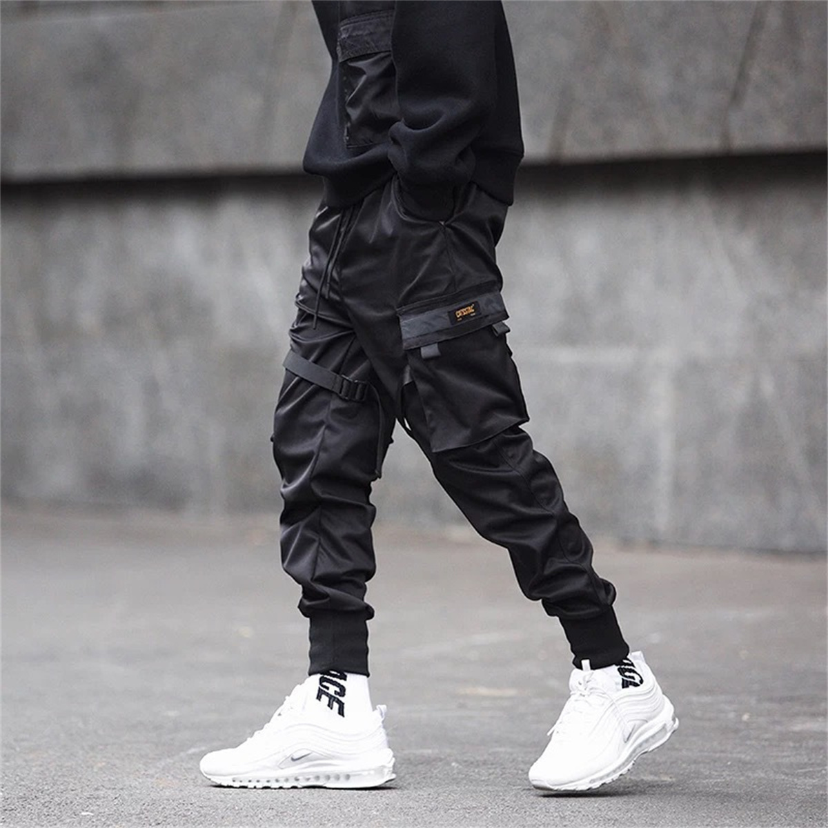 Черные брюки-карго в стиле хип – обзор и цена Street Fashion Korea