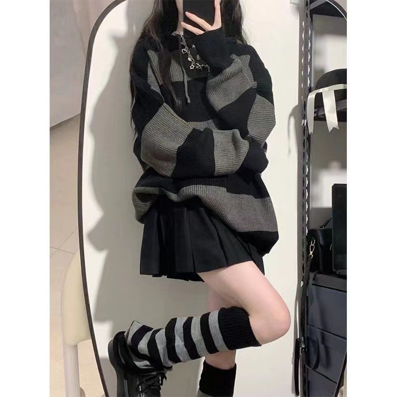 Свитер женский в полоску, вяза – обзор и цена Street Fashion Korea