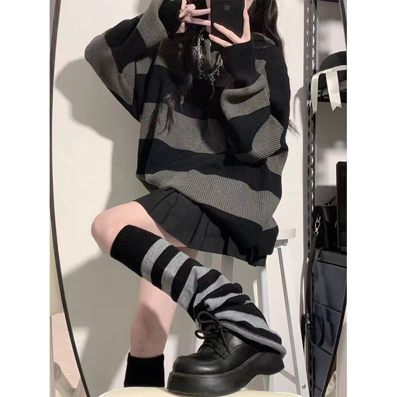 Свитер женский в полоску, вяза – обзор и цена Street Fashion Korea